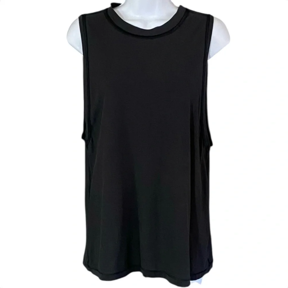 Lululemon All Yours Boyfriend Tank Top Size 6 Black Pima Cotton